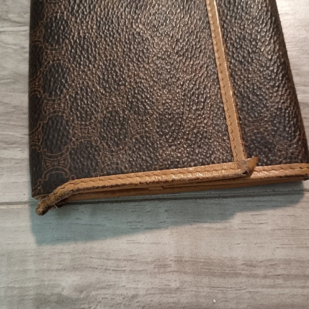 Authentic, Celine Canvas Brown Macadam Long Bi-fold Wallet